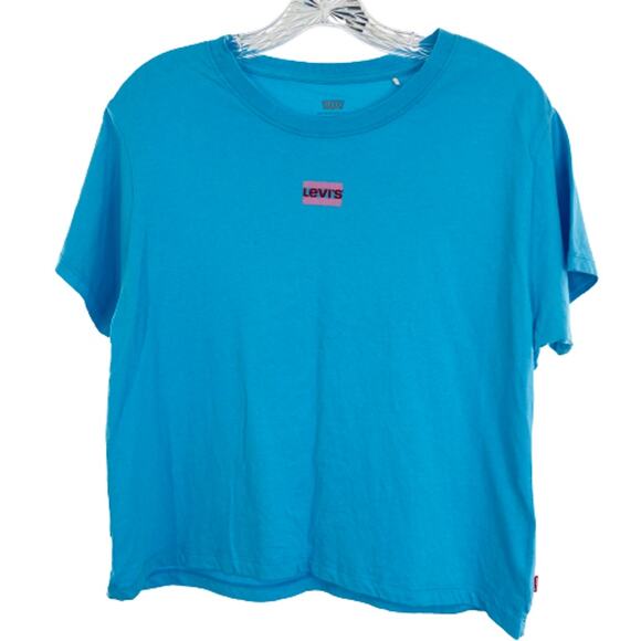 LEVI'S Aqua Cake Graphic Short Sleeve Crew Neck T-shirt Tee Cotton Unisex XS - Picture 3 of 13
